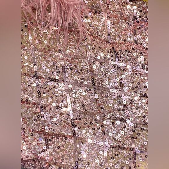 Bronx and Banco Coco x Afiya Feathered Sequin Midi-Dress size XS - Picture 8 of 13